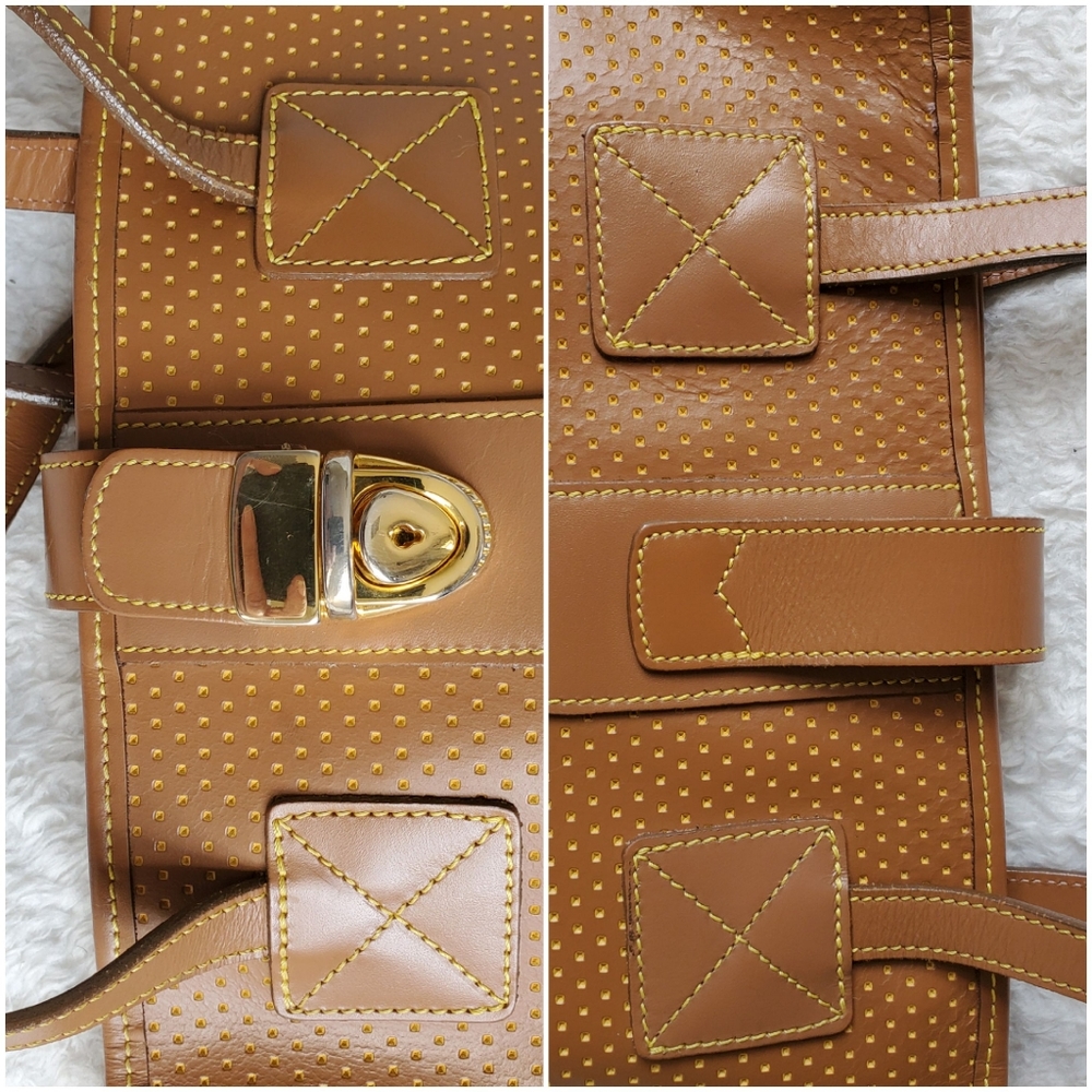 Dooney & Bourke Tan Perforated Leather Tote with Gold Hardware - Picture 6 of 8